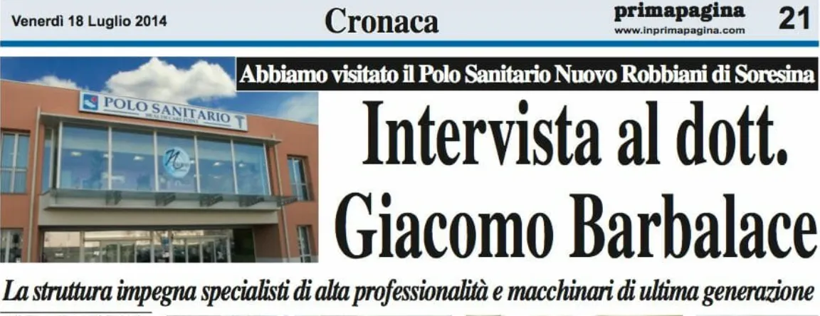 Intervista al Dottor Giacomo Barbalace 